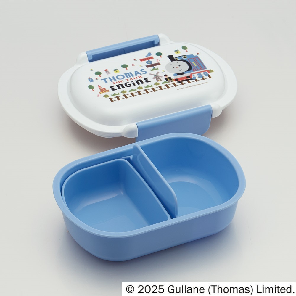 スケーター お弁当箱 子供 360ml 洗いやすい パッキン 日本製 食洗機対応 ふわっと型ふた skater QTAF2BA きかんしゃトーマス つむぱぱ トーマス 男の子 電車【キャラクター 1段 ランチボックス 丸型 幼稚園 キッズ】