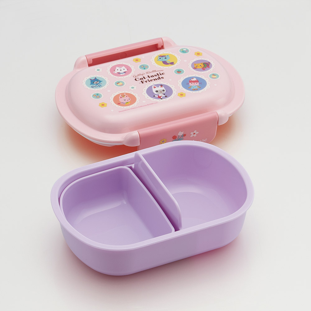 スケーター お弁当箱 子供 360ml 洗いやすい パッキン 日本製 食洗機対応 ふわっと型ふた skater QTAF2BA ギャビーのドールハウス 26年 ギャビー 女の子 女子【キャラクター 1段 ランチボックス 丸型 幼稚園 キッズ】