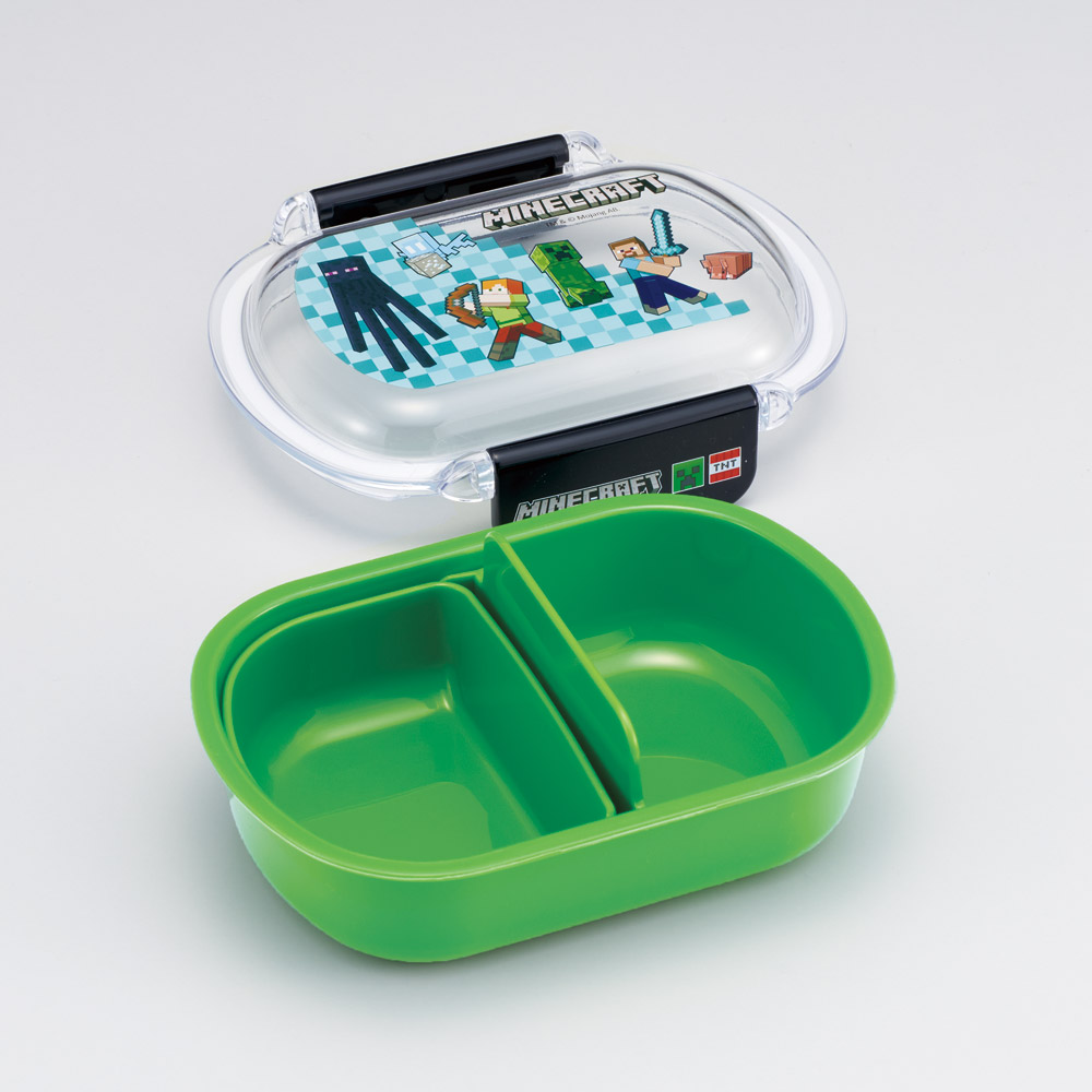 スケーター お弁当箱 子供 360ml 洗いやすい パッキン 日本製 食洗機対応 ふわっと型ふた skater QTAF2BA マインクラフト 26年 マイクラ Minecraft 男子 女子【キャラクター 1段 ランチボックス 丸型 幼稚園 キッズ】