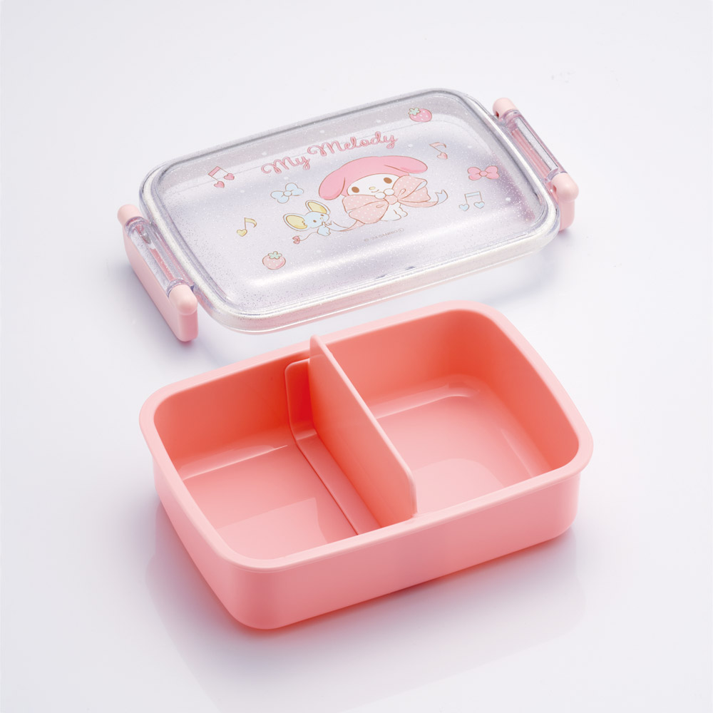 抗菌おかずがつぶれにくい ふわっとフタお弁当箱(角型) 1段/450ml マイメロディ ビッグリボン/RBF3ANAG_4973307686504
