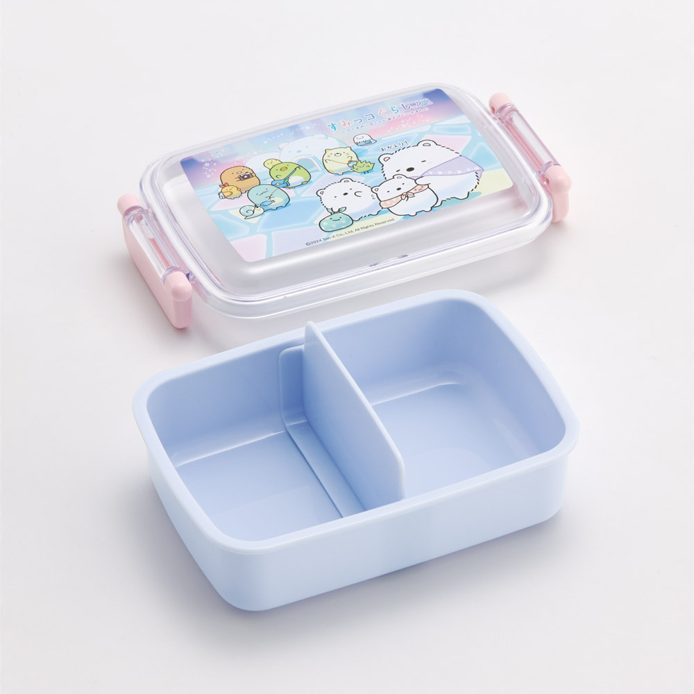 抗菌おかずがつぶれにくい ふわっとフタお弁当箱(角型) 1段/450ml すみっコぐらし しろくまふるさと/RBF3ANAG_4973307691638
