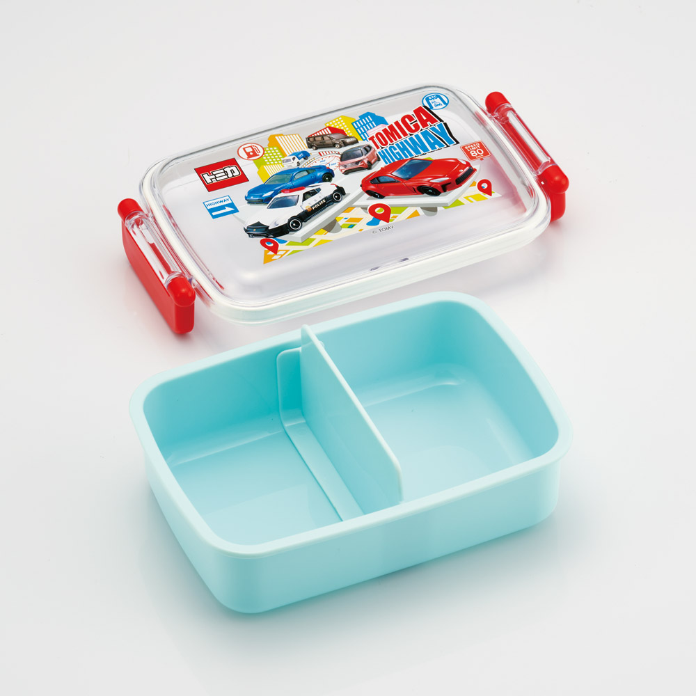 抗菌おかずがつぶれにくい ふわっとフタお弁当箱(角型) 1段/450ml トミカ25/RBF3ANAG_4973307693915