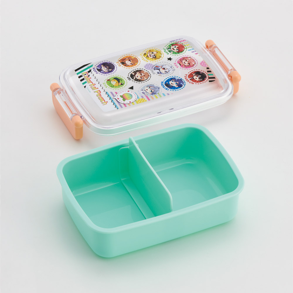 抗菌おかずがつぶれにくい ふわっとフタお弁当箱(角型) 1段/450ml カラフルピーチ25/RBF3ANAG_4973307694530