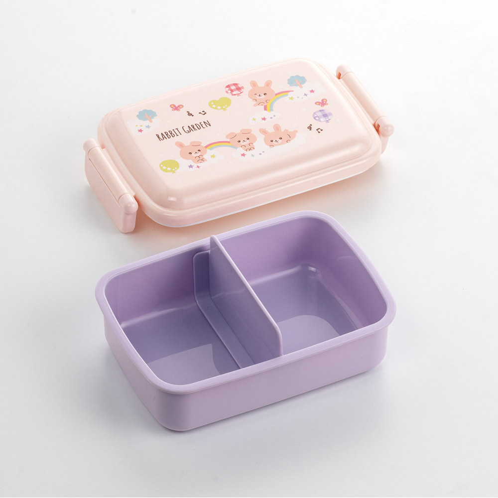 お弁当箱 一段 450ml かわいい キャラクター 食洗機対応 子供 キッズ 仕切り skater スケーター RBF3ANAG ラビットガーデン うさぎ 女の子【弁当箱 ランチボックス 小学生 幼稚園 食洗機 小さめ 幼児 保育園】