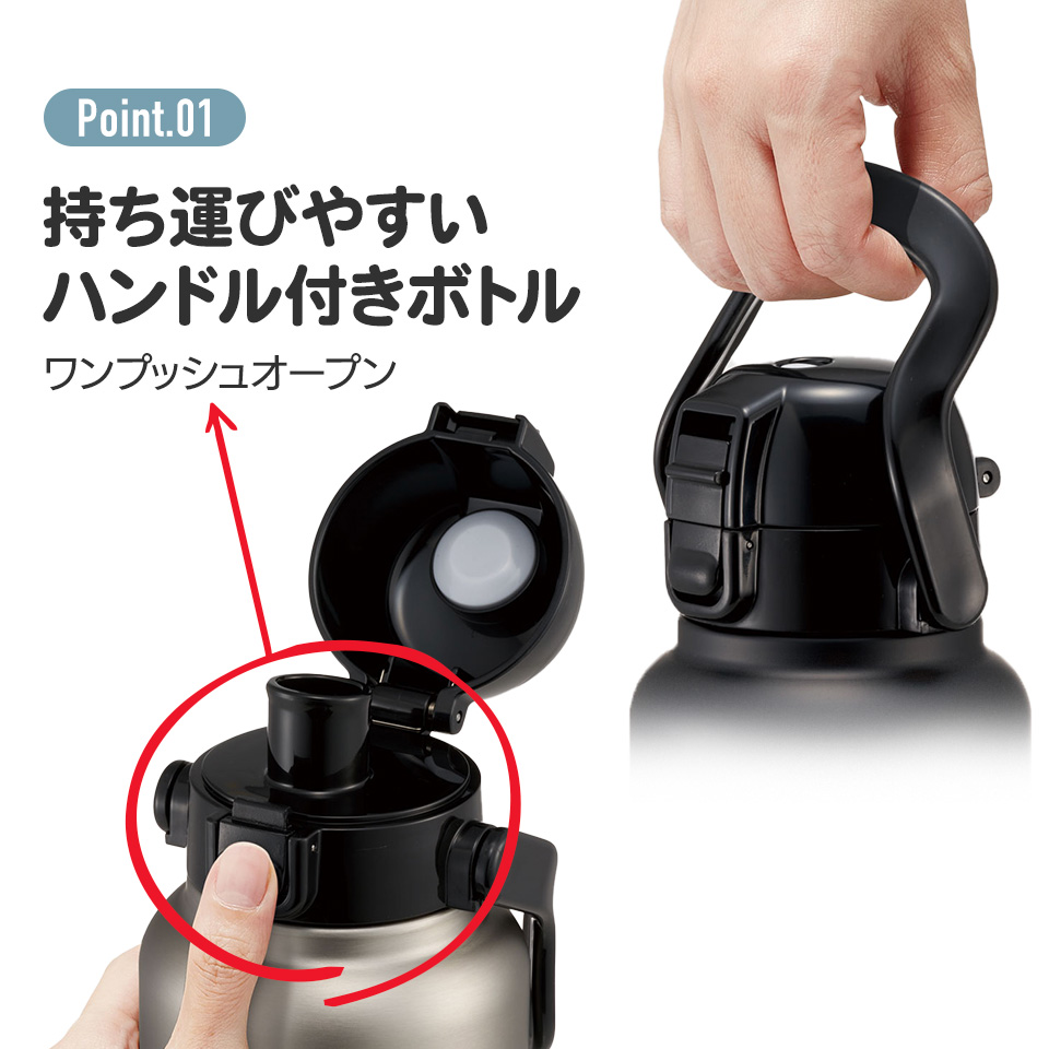 ハンドル付き 直飲み 水筒 持ち手 ダイレクト ステンレス マグ ボトル おしゃれ skater スケーター STD10H マインクラフト マイクラ Minecraft 男子 女子