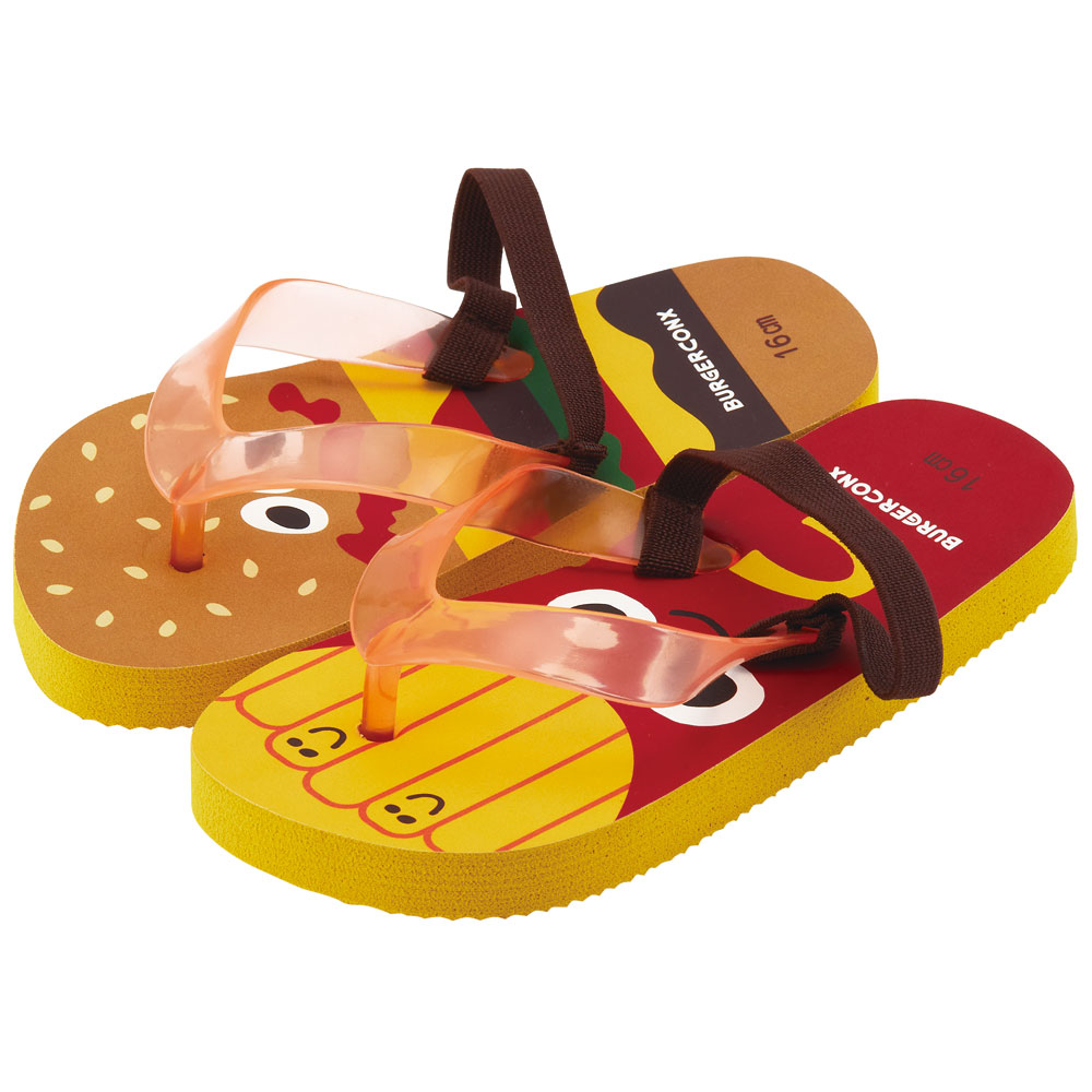 ビーチサンダル キッズ 16cm 子供 キャラクター サンダル 夏用 痛くない skater SDBE16 スケーター バーガーコンクス BURGER CONX 男の子 女の子【ビーサン子ども 海 ゴムバンド付き 子供用 おしゃれ プレゼント】