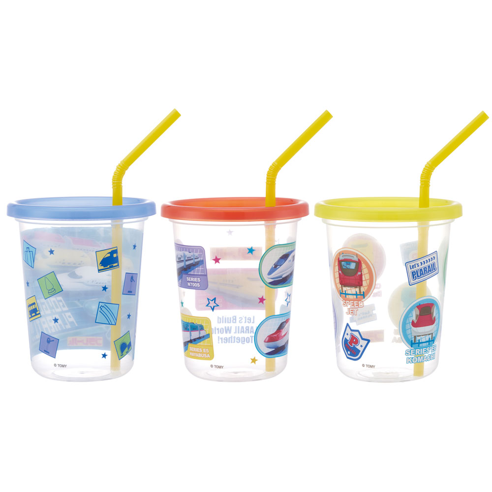ストロー付タンブラー 320ml/3個セットプラレール22/SIH3ST_4973307587948/スケーター