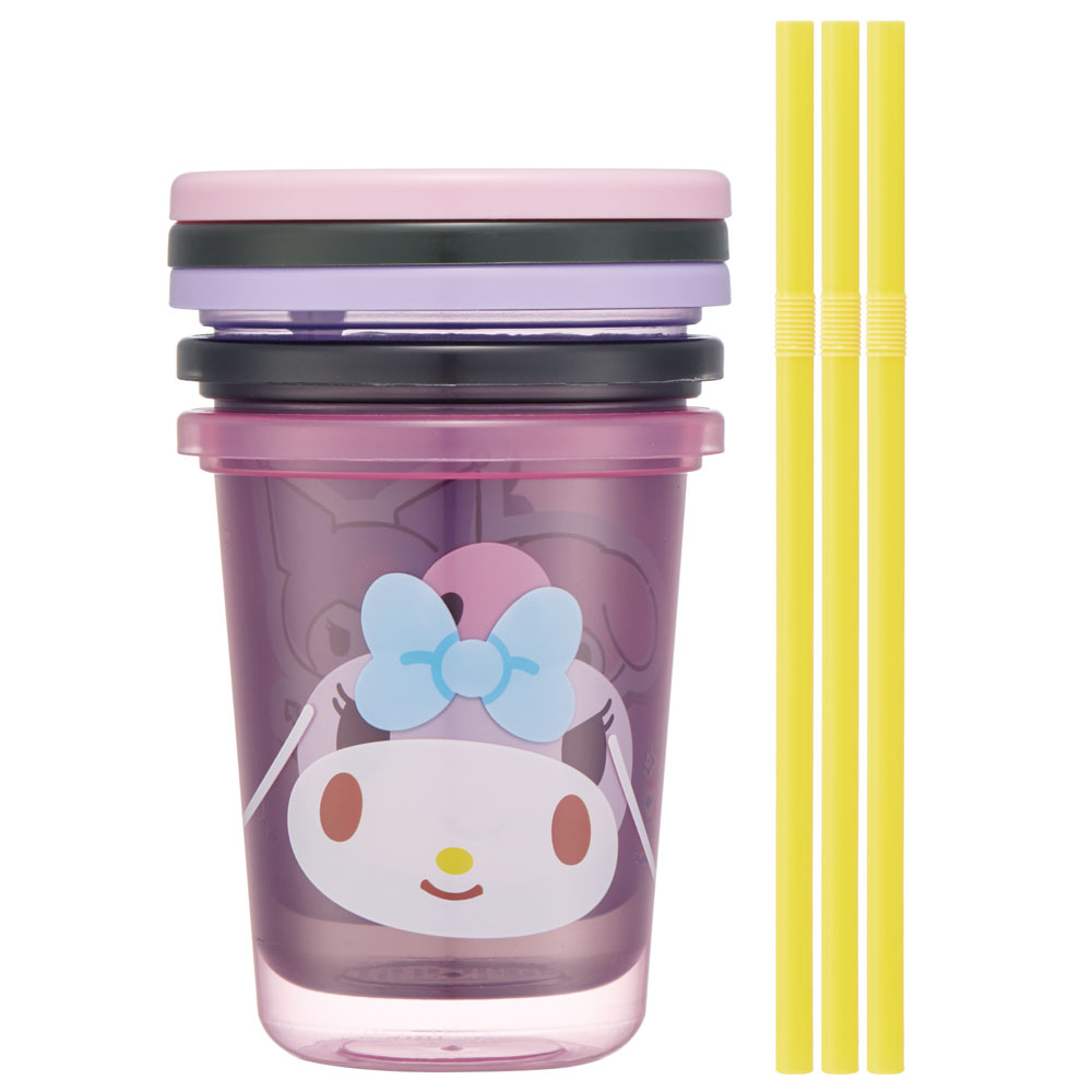 ストロー付タンブラー 320ml/3個セットクロミ/SIH3ST_4973307648168/スケーター