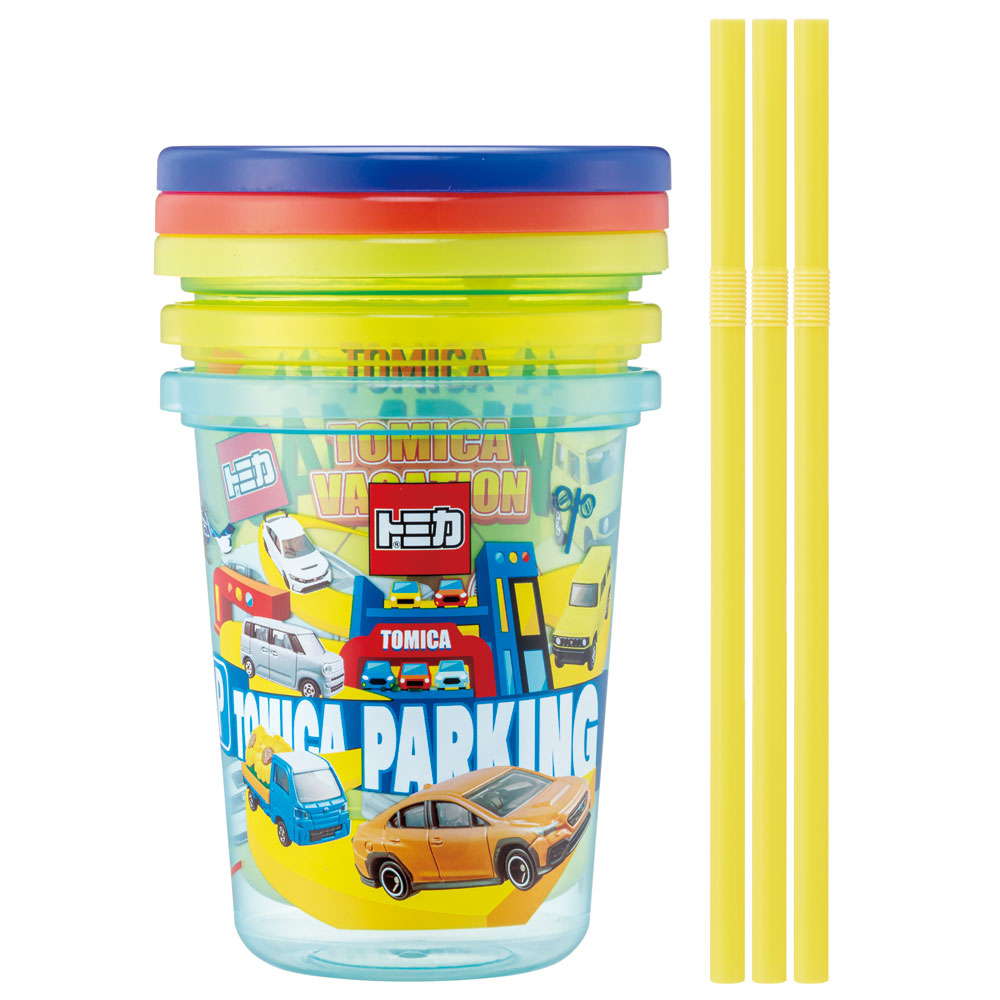ストロー付タンブラー 320ml/3個セットトミカ２４／SIH3ST_4973307658204／スケーター