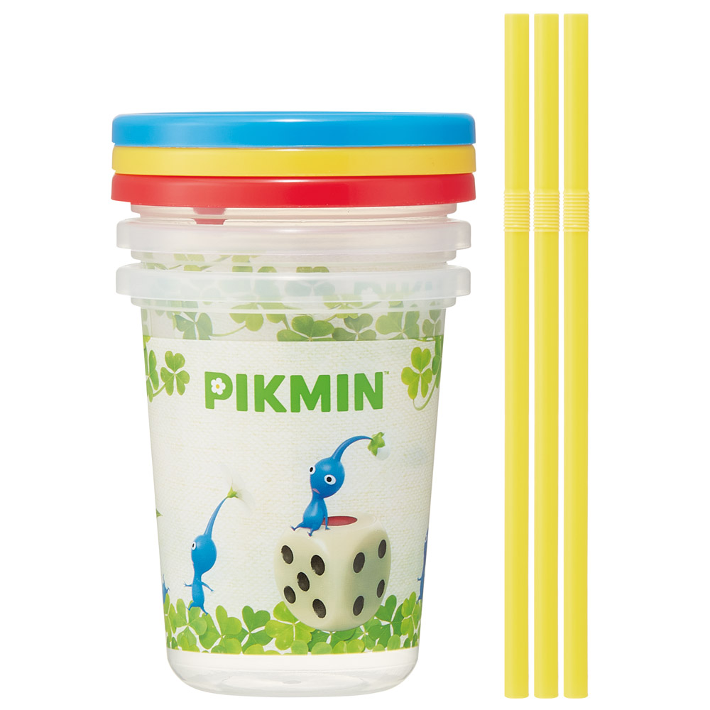 ストロー付タンブラー 320ml/3個セットピクミン/SIH3ST_4973307680052/スケーター