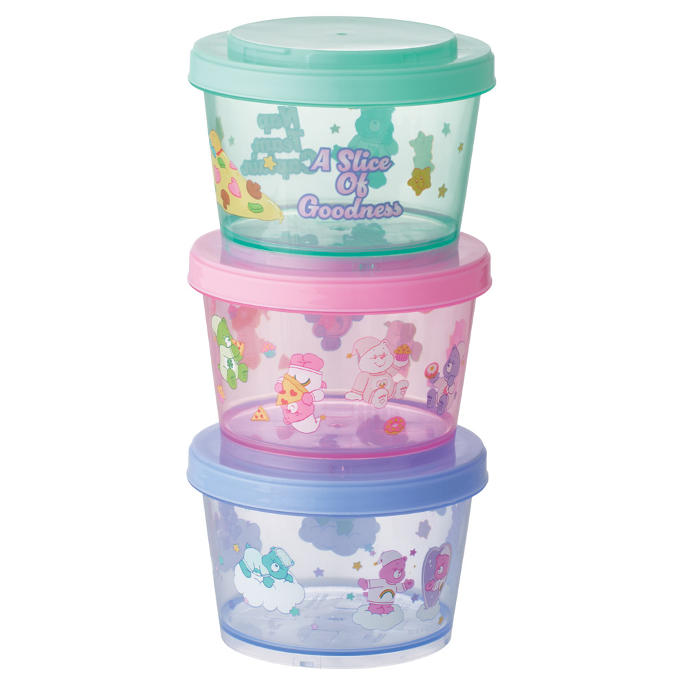 カチっとスタッキングができるプラスチック容器 3段/720ml(3コ) Care Bears ケアベア/SIJ3_4973307702969