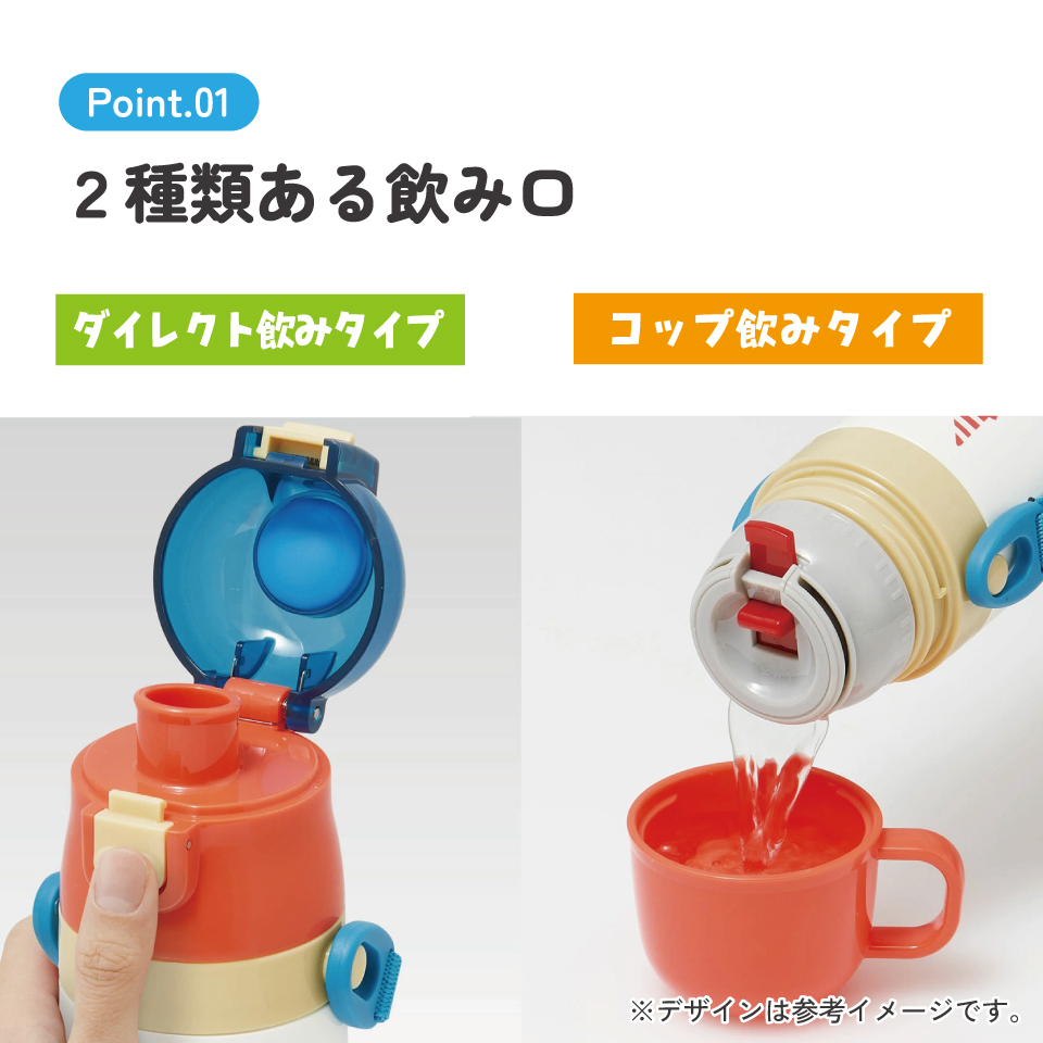 【送料無料】超軽量2WAYステンレスボトル 470ml/430mlはたらくクルマ／SKDC4_4973307600067