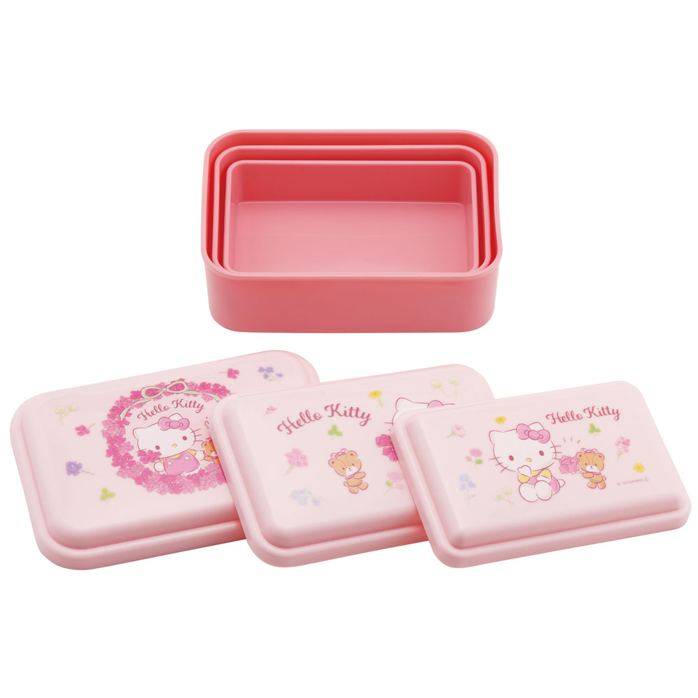 お弁当箱 入れ子式 デザート入れ 3個セット 抗菌 おしゃれ ランチボックス skater スケーター SLUS3AG キティ ハローキティ キティちゃん 女の子
