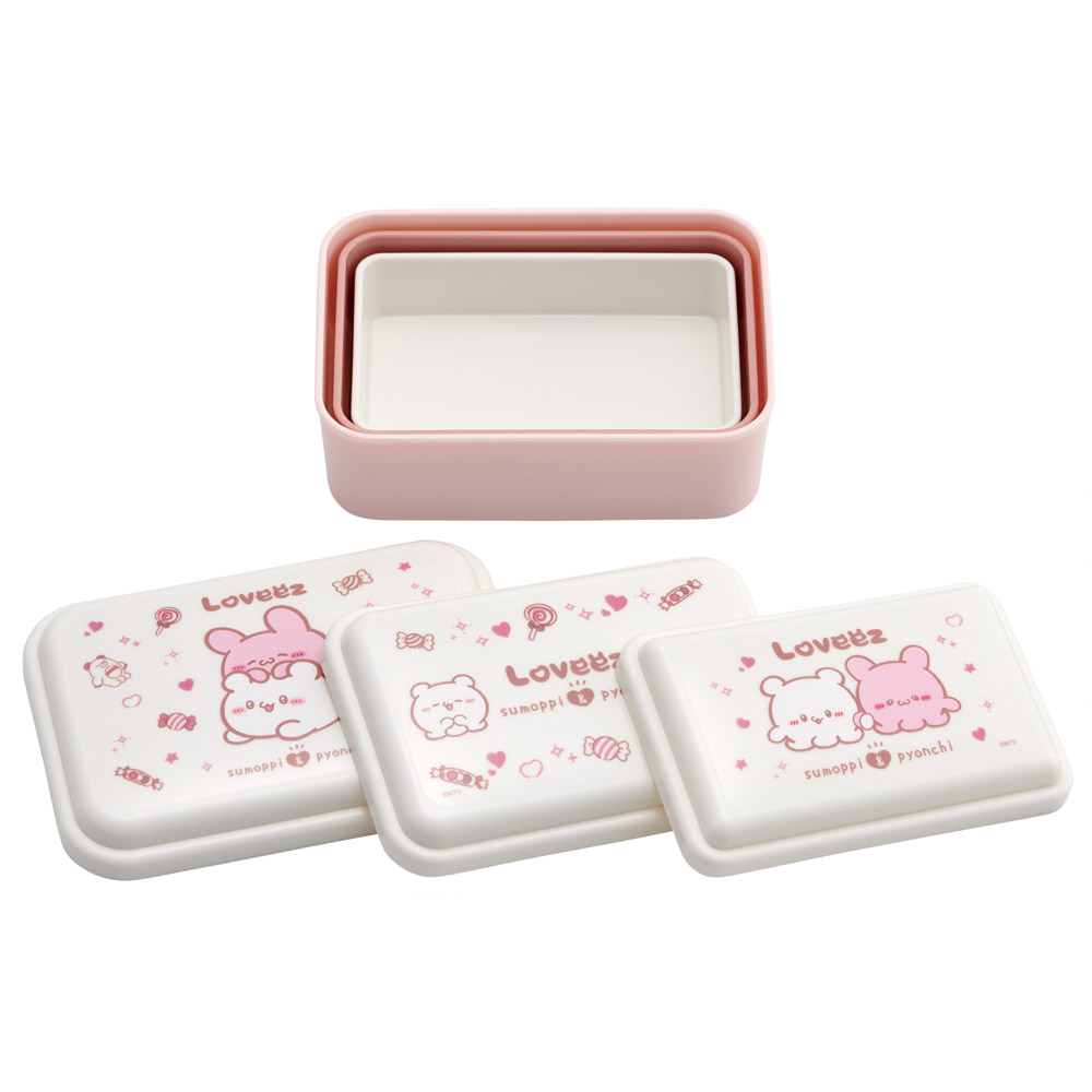 お弁当箱 入れ子式 デザート入れ 3個セット 抗菌 おしゃれ ランチボックス skater スケーター SLUS3AG らぶい~ず ラブイーズ すもっぴ ぴょんちー グッズ