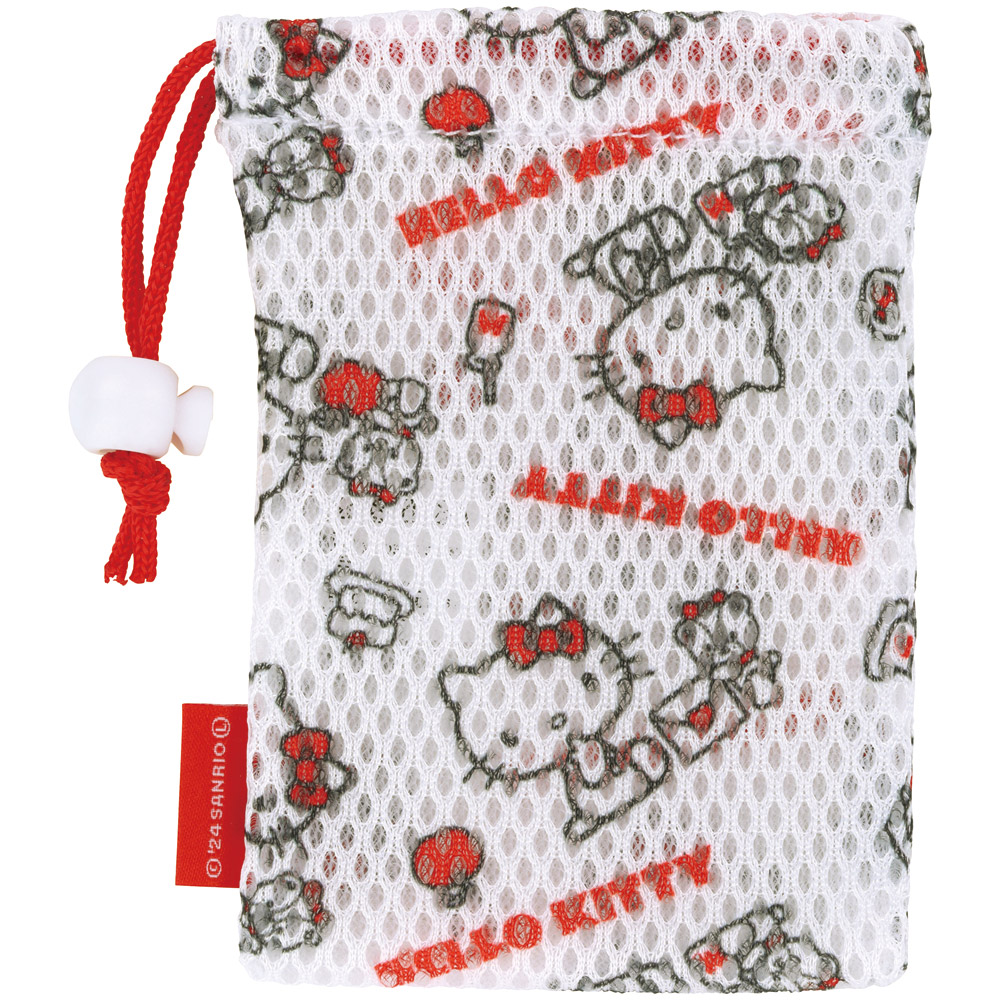 【メール便対象品】 石けん ネット せっけん 石鹸 手洗い 泡立ち 立体ネット 巾着型 部分洗い 洗濯 スケーター skater SON1 キティ タイニーチャム ハローキティ 女の子【メッシュ 生地 吊り下げ】