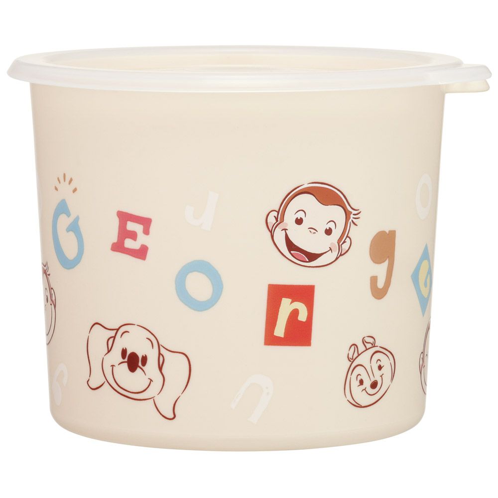 スケーター ワンタッチ 密閉 保存容器 M 800ml プラスチック 日本製 蓋付き 食品保存 軽い skater SOT8 おさるのジョージ アルファベット ひとまねこざる【密閉容器 おしゃれ 食品保存容器 ワンプッシュ レンジ可】