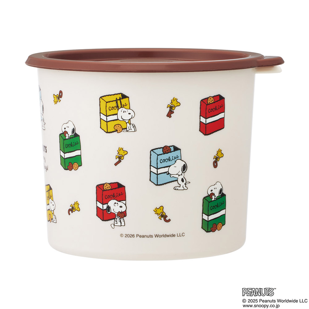 スケーター ワンタッチ 密閉 保存容器 M 800ml プラスチック 日本製 蓋付き 食品保存 軽い skater SOT8 スヌーピー クッキー SNOOPY ピーナッツ 女性【密閉容器 おしゃれ 食品保存容器 ワンプッシュ レンジ可】