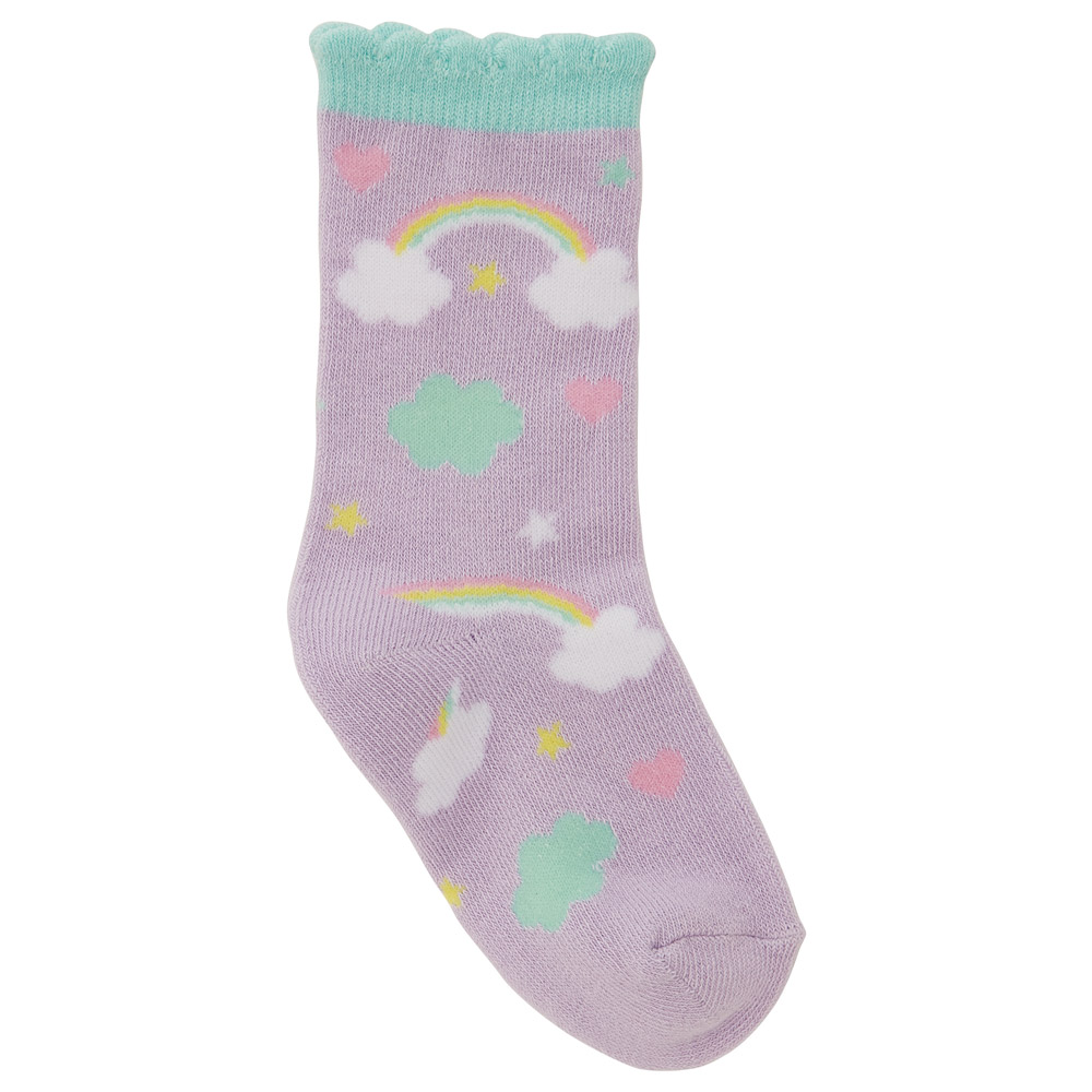 【メール便対象品】 靴下 キッズ 子供用靴下 ソックス 14～16cm くつ下 こども 1足 スケーター skater SOX2 リトルユニコーン 空 虹 メルヘン 女の子 女子【子ども プレゼント 子供用 かわいい くつした】