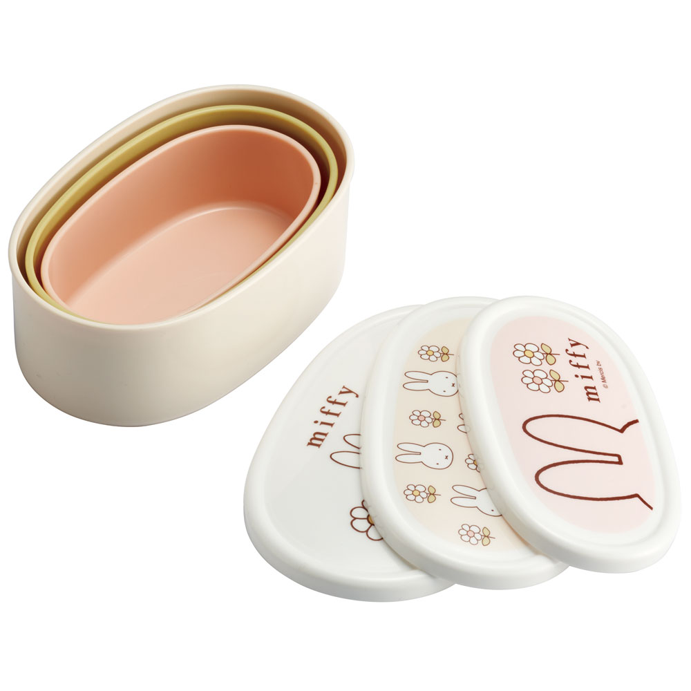 弁当箱 シール容器 抗菌 保存容器 3個セット miffy23/SRS3SAG_4973307637254