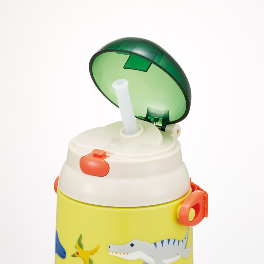 スケーター 水筒 ストロー飲み水筒 400ml シリコン製ストローホッパ水筒 プラスチック skater SSH4C ディノサウルス 2026 恐竜 ダイナソー 男の子 男子【水分補給 遠足 ピクニック 幼稚園 保育園 キッズ 子供 可愛い】