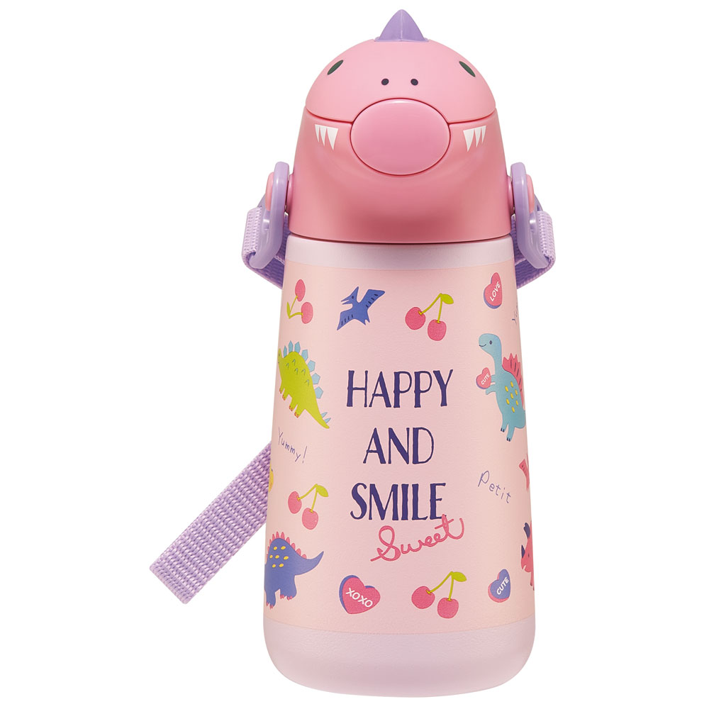 ダイカットストローステンレスボトル 370ml ハッピー&スマイル/SSH4D_4973307638244