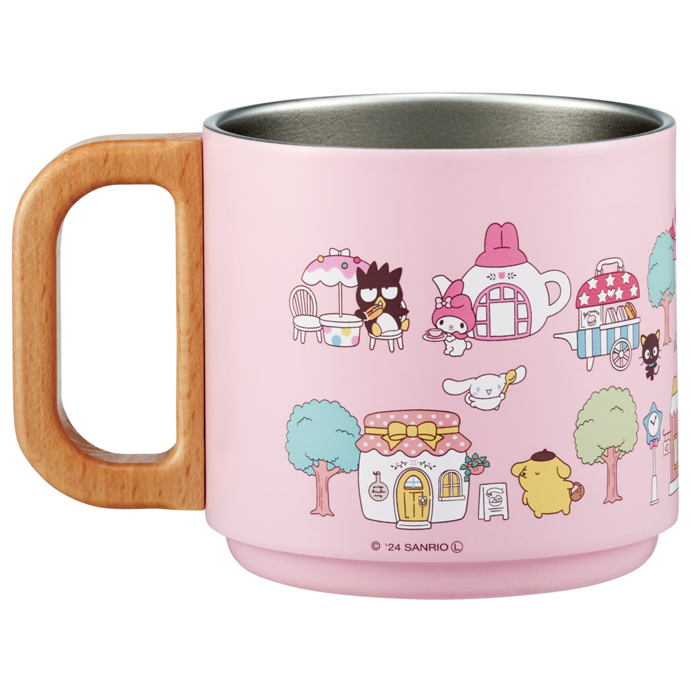 スタッキング ステンレスマグ 350ml 保温 保冷 持ち手付 コップ キャラクター スケーター skater SSTMG3S サンリオ キャラクター village キティ クロミ