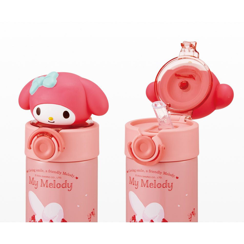 スケーター 水筒 ステンレス マスコット付き ストロー ボトル 420ml 手提げ リング 子供 skater STBM4 マイメロディ マイメロ サンリオ 女の子 女子【ストロー飲み ストロータイプ 子ども こども かわいい】