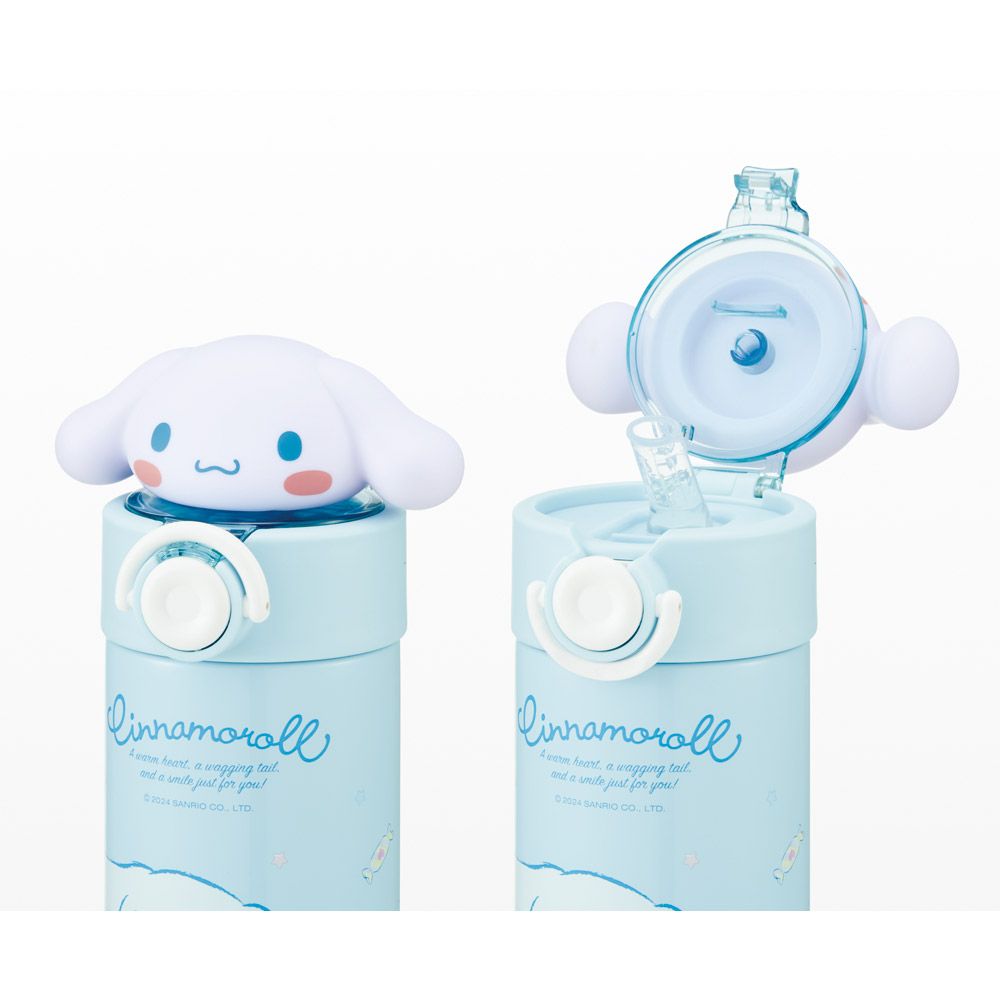 スケーター 水筒 ステンレス マスコット付き ストロー ボトル 420ml 手提げ リング 子供 skater STBM4 シナモロール シナモン サンリオ 女の子 女子【ストロー飲み ストロータイプ 子ども こども かわいい】