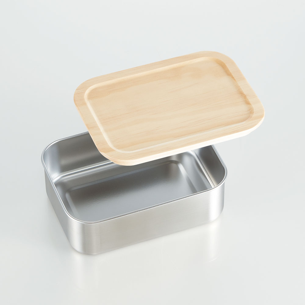 木蓋付き ステンレス フード コンテナー 1030ml 容器 パッキン付き STCN11 スケーター skater 木目 おしゃれ シンプル