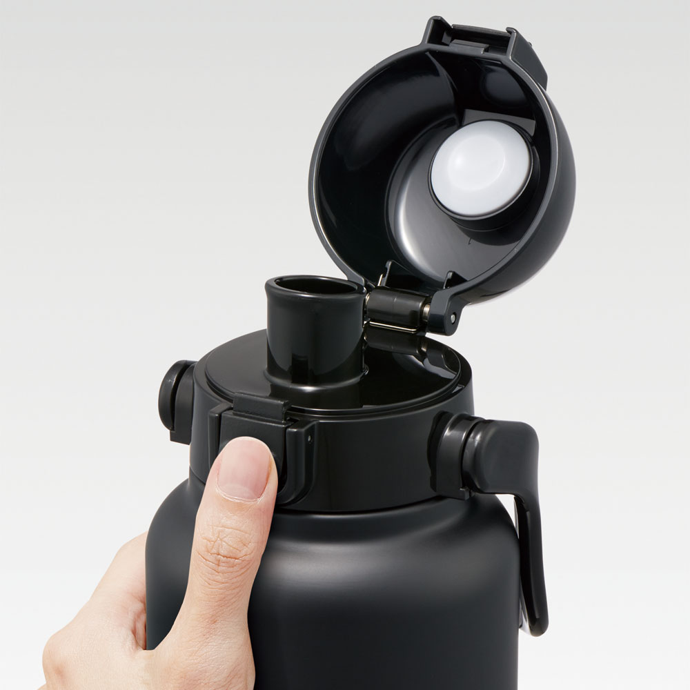 ハンドル付ワンプッシュダイレクトボトル 1200ml ブラック／STD12H_4973307596759