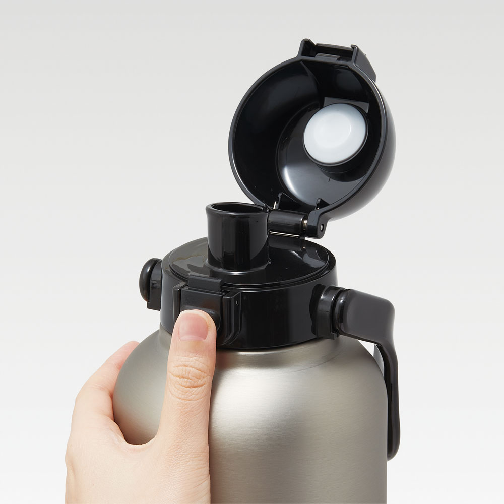 ハンドル付き ワンプッシュ 直飲み 水筒 2L 2000ml 持ち手 ステンレス ボトル skater スケーター STD20H シルバー 男の子 女の子 男子 女子 メンズ レディース