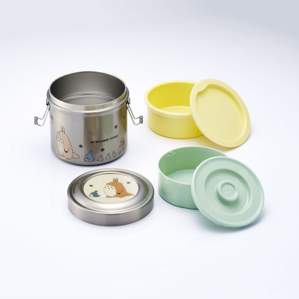 【送料無料】抗菌真空ステンレスランチジャー 640ml/2段となりのトトロ（行進）／STLB2DXAG_4973307647949
