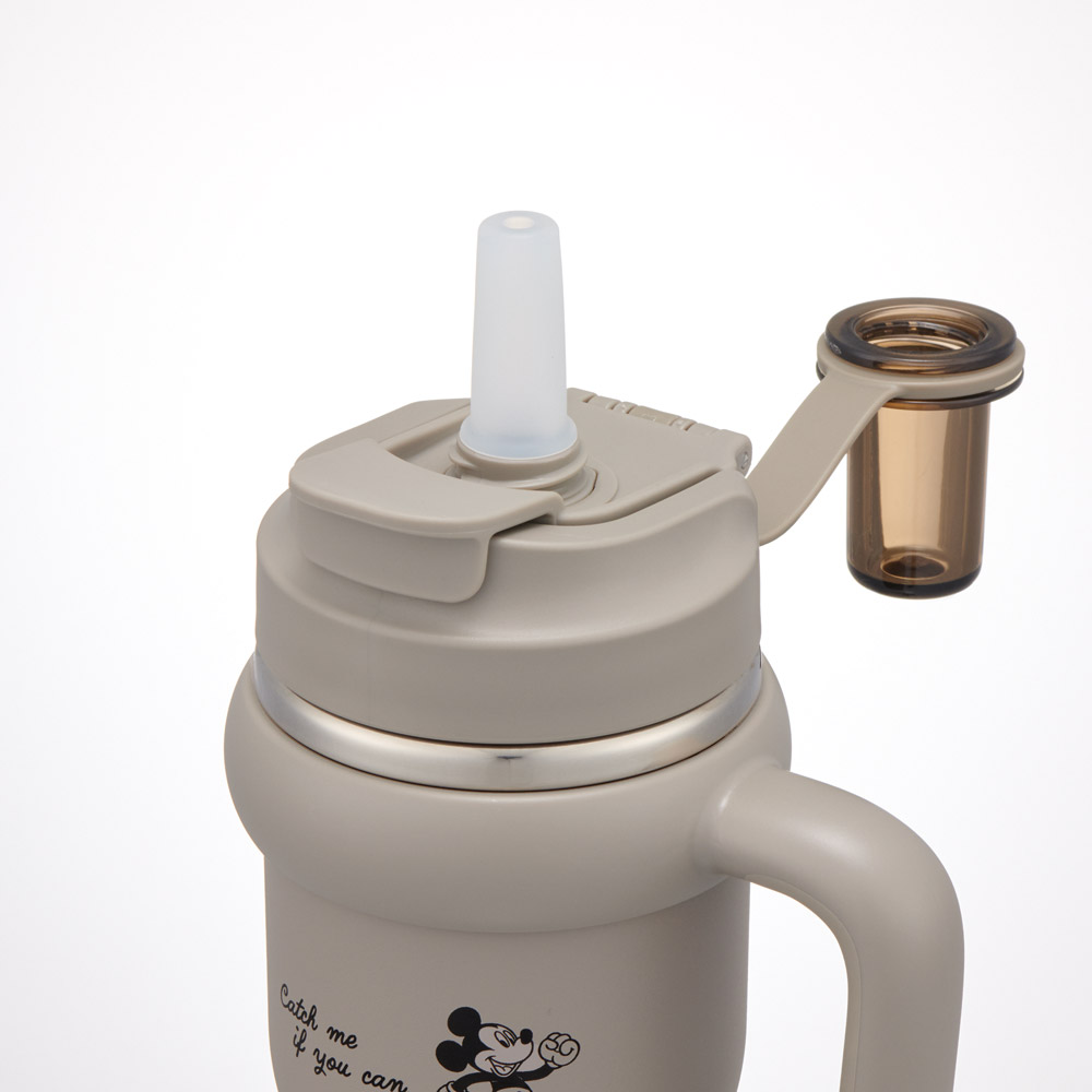 スケーター ハンドル付 タンブラー 570ml ストロー ステンレス ボトル 保温 保冷 直飲み 2WAY skater STSTB6 ミッキーマウス ミッキー Mickey 男の子 女の子【子供 キッズ 大人 真空二重構造 持ち手付き】