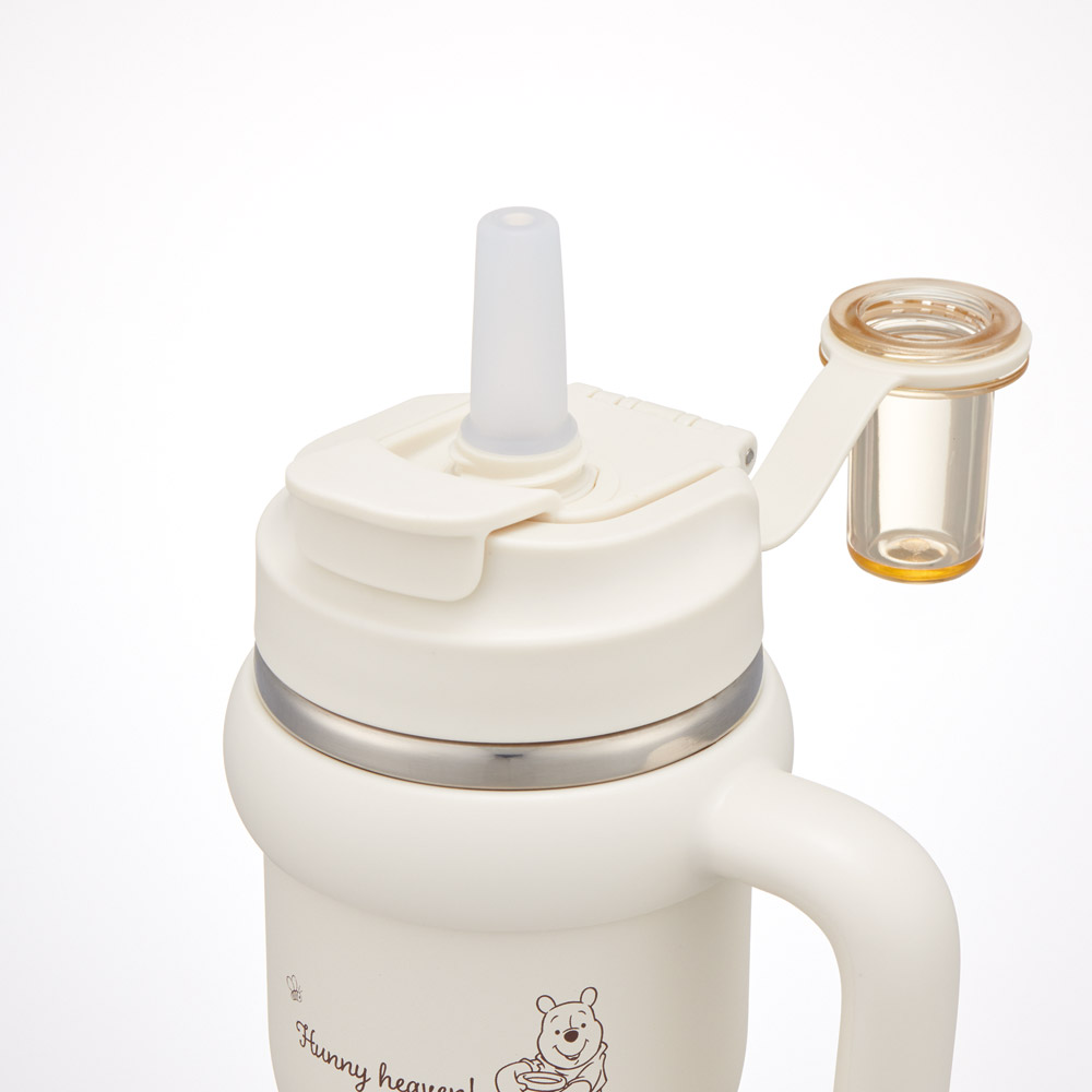スケーター ハンドル付 タンブラー 570ml ストロー ステンレス ボトル 保温 保冷 直飲み 2WAY skater STSTB6 くまのプーさん プーさん Pooh 女性 レディース【子供 キッズ 大人 真空二重構造 持ち手付き】