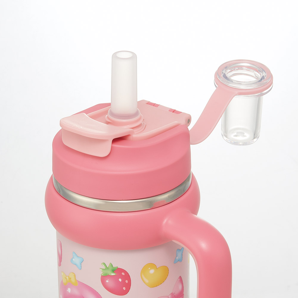 スケーター ハンドル付 タンブラー 830ml ストロー ステンレス ボトル 保温 保冷 直飲み 2WAY skater STSTB9 マイメロディ マイメロ サンリオ 女の子 女子【子供 キッズ 大人 真空二重構造 持ち手付き】
