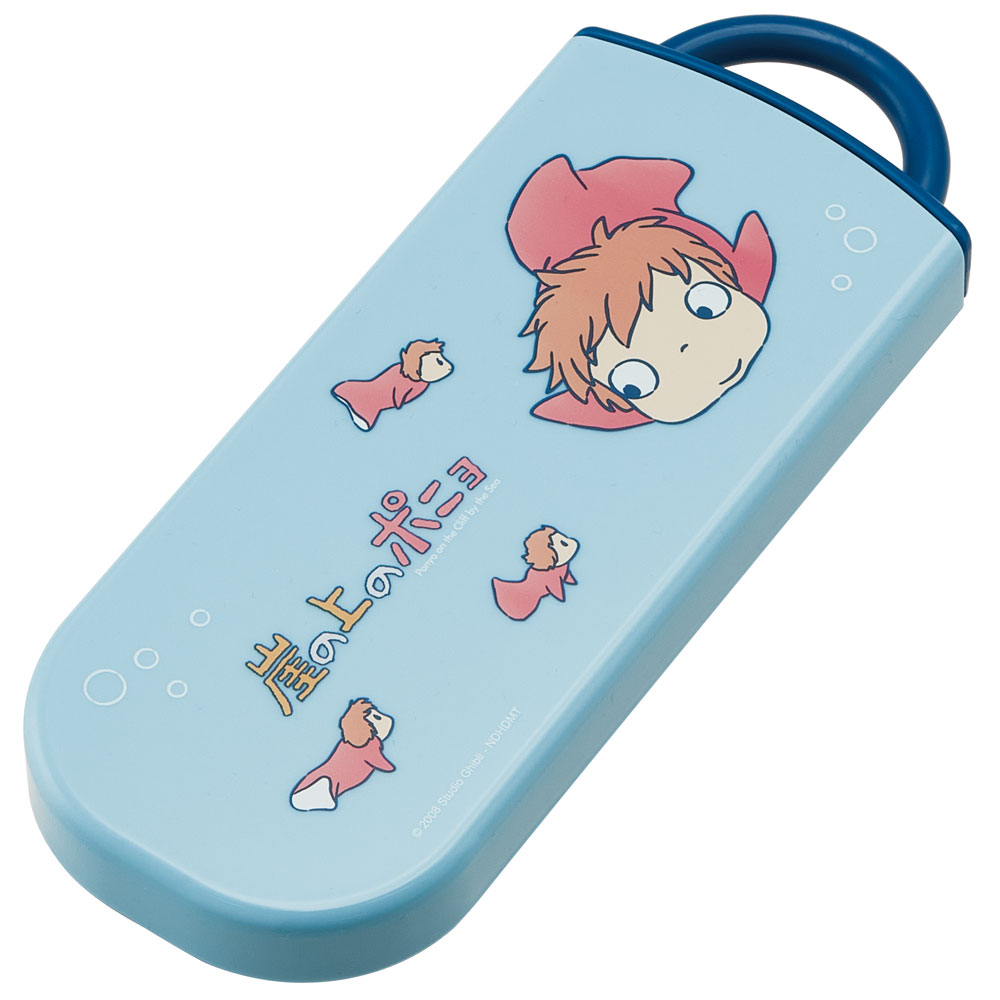 子供用 抗菌 お弁当 トリオセット 開けやすいスライド式（箸、スプーン、フォークのセット） 崖の上のポニョ（姉妹／TACC2AG_4973307649417