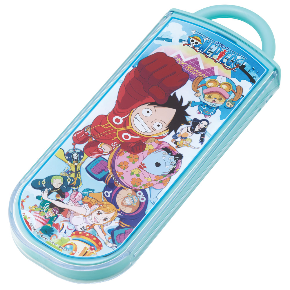 子供用 抗菌 お弁当 トリオセット 開けやすいスライド式（箸、スプーン、フォークのセット） ワンピース２４／TACC2AG_4973307677328