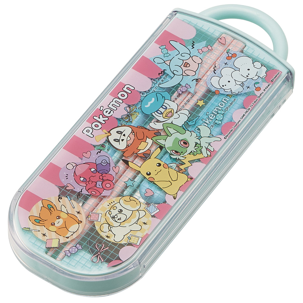 子供用 抗菌 お弁当 トリオセット 開けやすいスライド式(箸、スプーン、フォークのセット) ポケモン ポッピング/TACC2AG_4973307687174