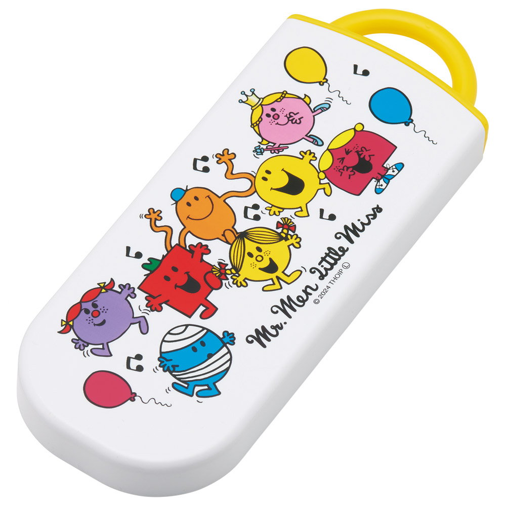 子供用 抗菌 お弁当 トリオセット 開けやすいスライド式(箸、スプーン、フォークのセット) Mr.Men/TACC2AG_4973307690754