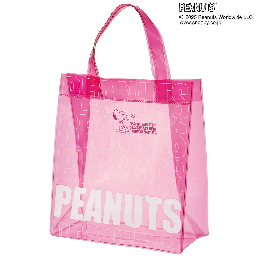 【メール便対象品】 スケーター クリア バッグ 透明 ビニール おでかけ 可愛い かばん カバン ビニル 大人 子供 skater VBH1 スヌーピー ネオンカラー ピンク SNOOPY ピーナッツ【キャラクター 可愛い キッズ お出かけ 夏 雨 水】