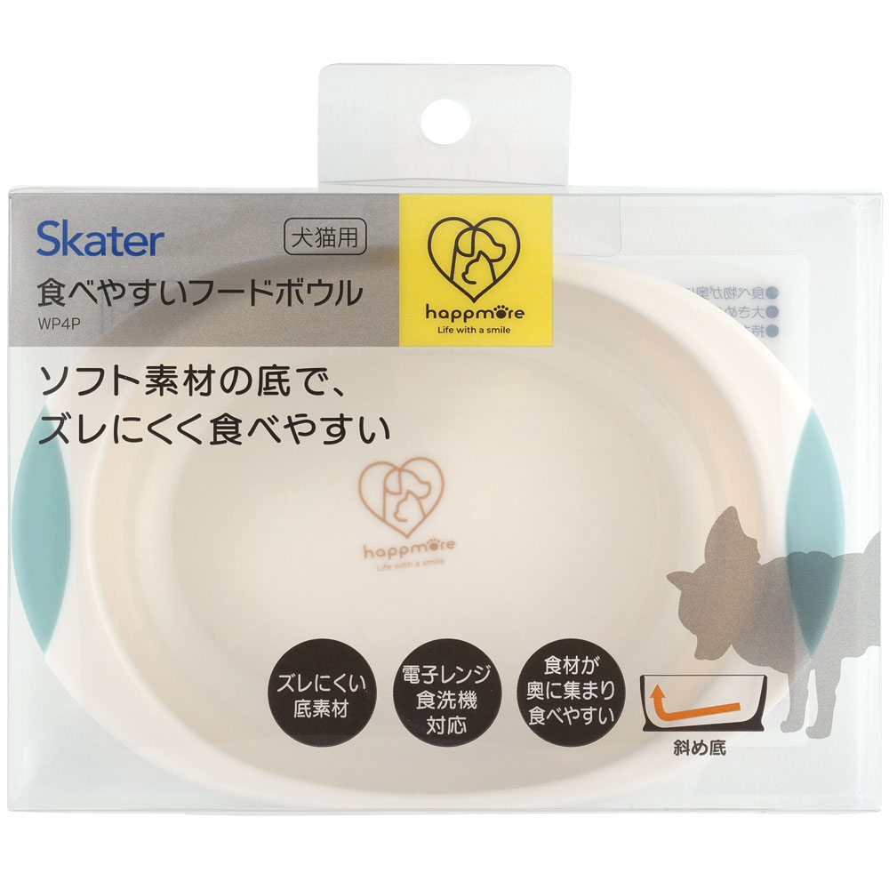 食べやすい フードボウル えさ入れ 餌皿 犬 猫 ペット かわいい 餌 水 キャラクター skater スケーター WP4P ハッピーミント 男の子 女の子 男子 女子 オス メス【犬用 猫用 食器 餌入れ プラスチック ペットボウル】