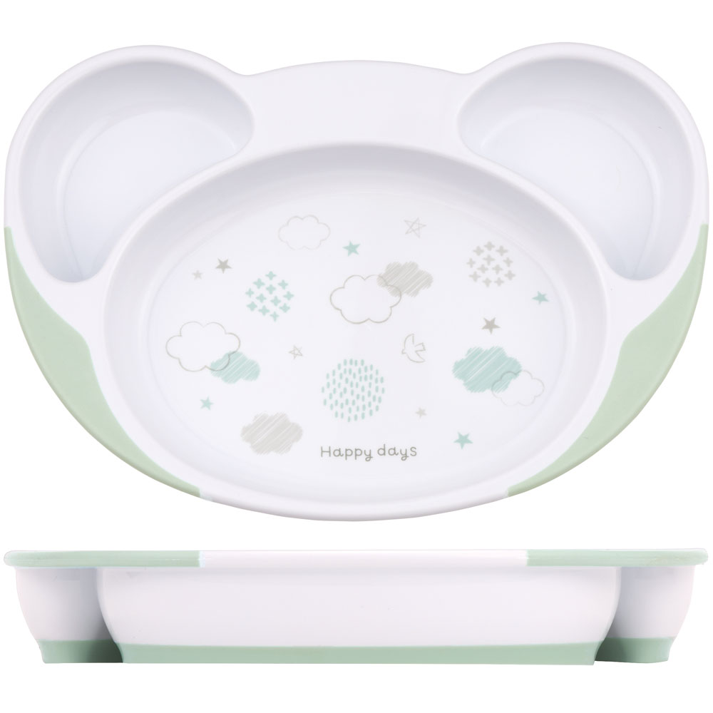 ランチ 皿 雲 星 鳥 柄 子供 食器 プレート 仕切り皿 プラスチック WP7 スケーター【ハッピーデイズ すくいやすい モーニングプレート ランチプレート 仕切り皿 こども食器 子ども食器 子供食器 子ども用 こども用 ベビー食器】