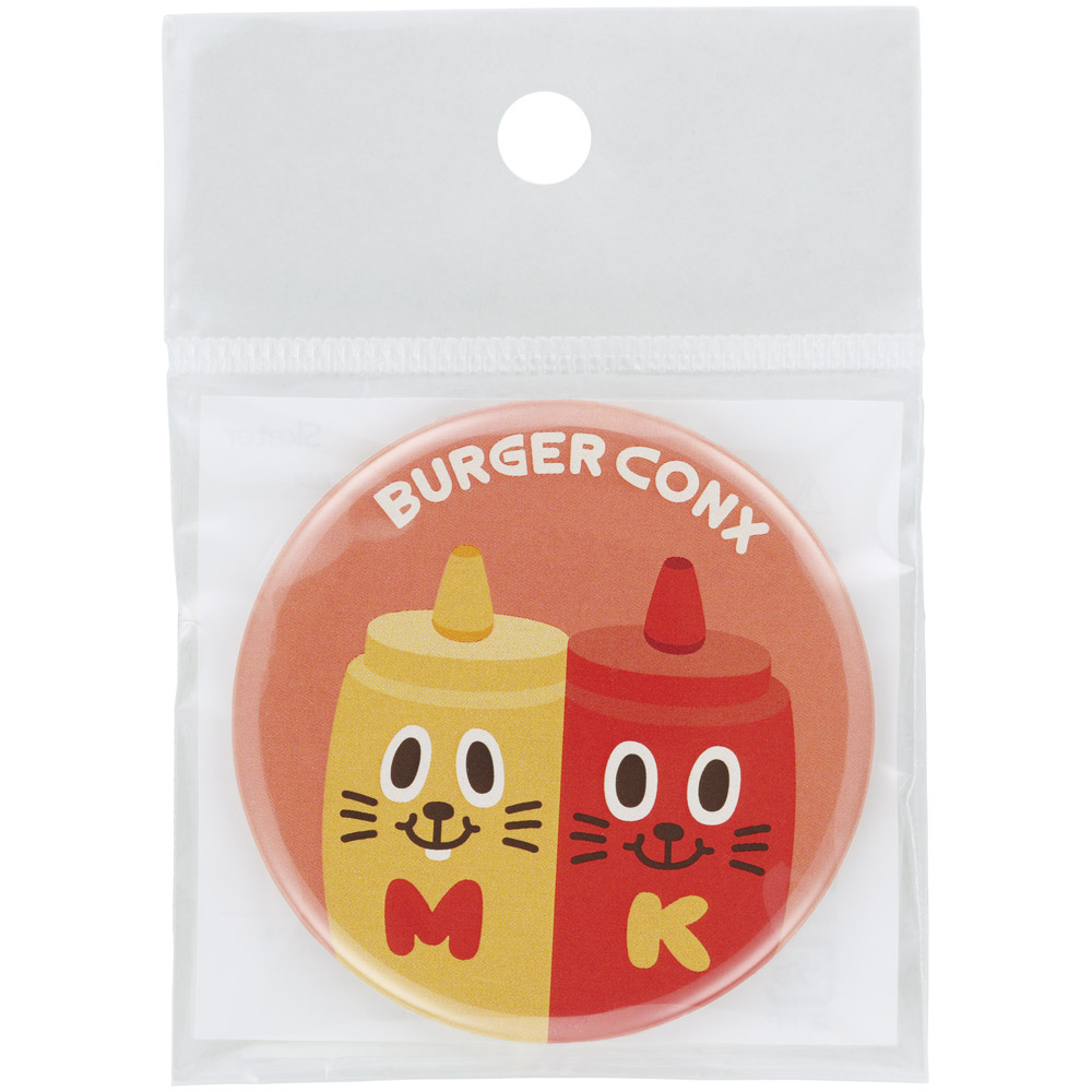 【メール便対象品】 スケーター 缶バッジ カンバッジ キャラクター かわいい おしゃれ アクセント こども skater ZCB57 ケチャッピー＆マスタッピー バーガーコンクス BURGER CONX【可愛い オシャレ 子供 大人 キッズ】