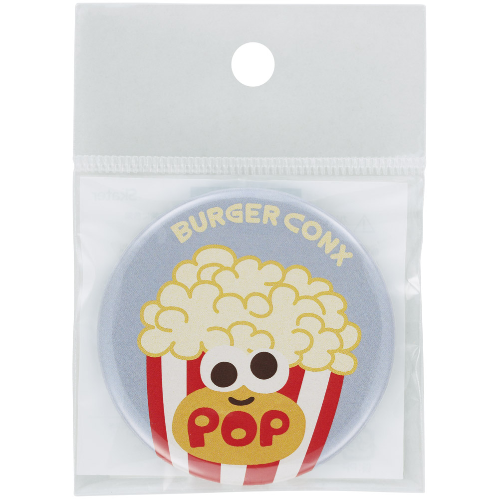【メール便対象品】 スケーター 缶バッジ カンバッジ キャラクター かわいい おしゃれ アクセント こども skater ZCB57 ポップコーン バーガーコンクス BURGER CONX 男の子 女の子【可愛い オシャレ 子供 大人 キッズ】