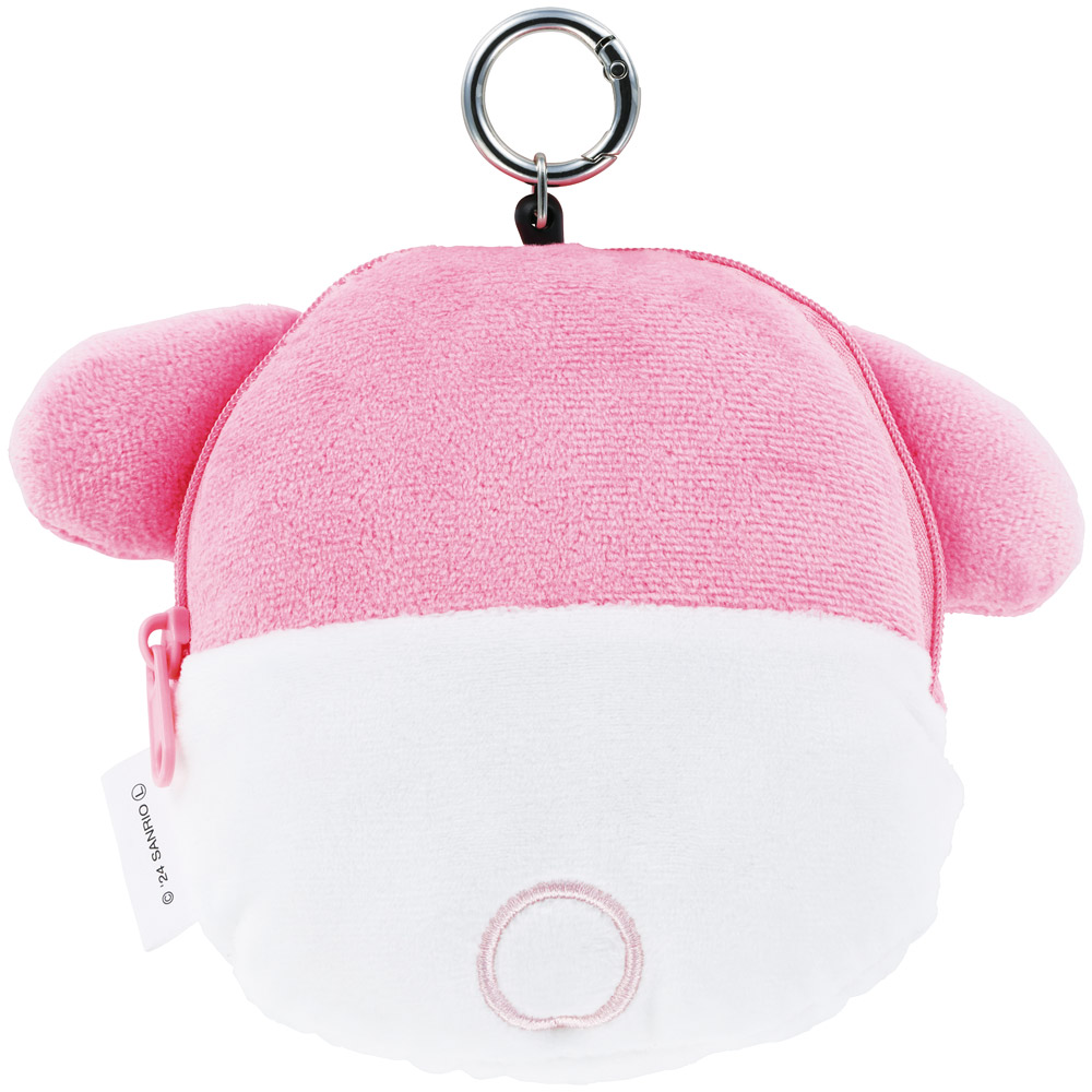 リール付き ぬいぐるみ ポーチ 小物入れ キャラクター かわいい 小物 収納 スケーター skater ZRNP1 マイメロディ マイメロ サンリオ 女の子 女子【ふかふか クッション仕様 ファスナー開閉式】