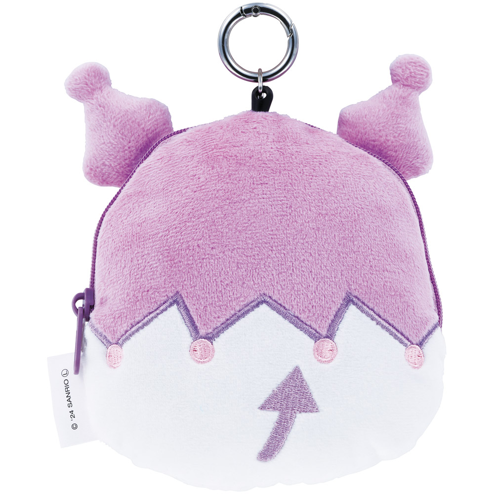 リール付き ぬいぐるみ ポーチ 小物入れ キャラクター かわいい 小物 収納 スケーター skater ZRNP1 クロミ クロミちゃん サンリオ 女の子 女子【ふかふか クッション仕様 ファスナー開閉式】