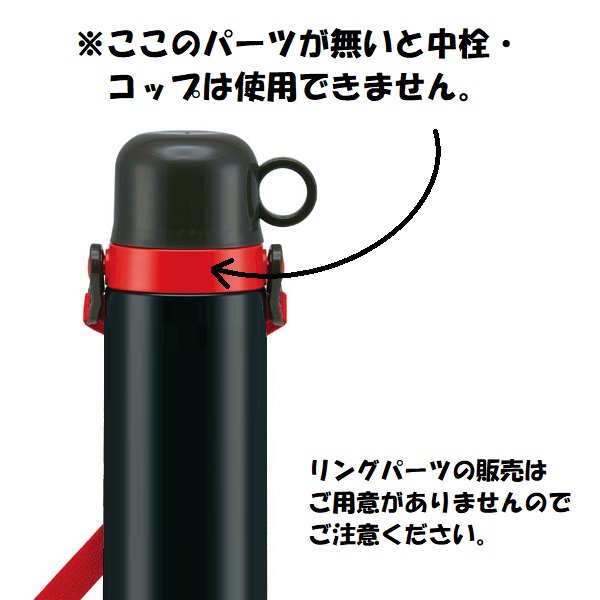 SKC6 SKDC6用 中栓一式 P-SKDC6-NS スケーター【軽量コンパクト2WAYステンレスボトル用 部品 パーツ 替え 予備 スペア】 【通常2~4営業日で出荷】