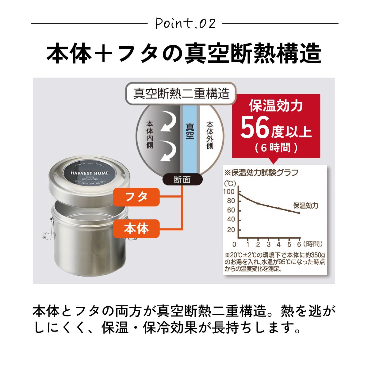 【送料無料】抗菌真空ステンレスランチジャー 600ml/2段ベーシック/STLB1AG_4973307550317