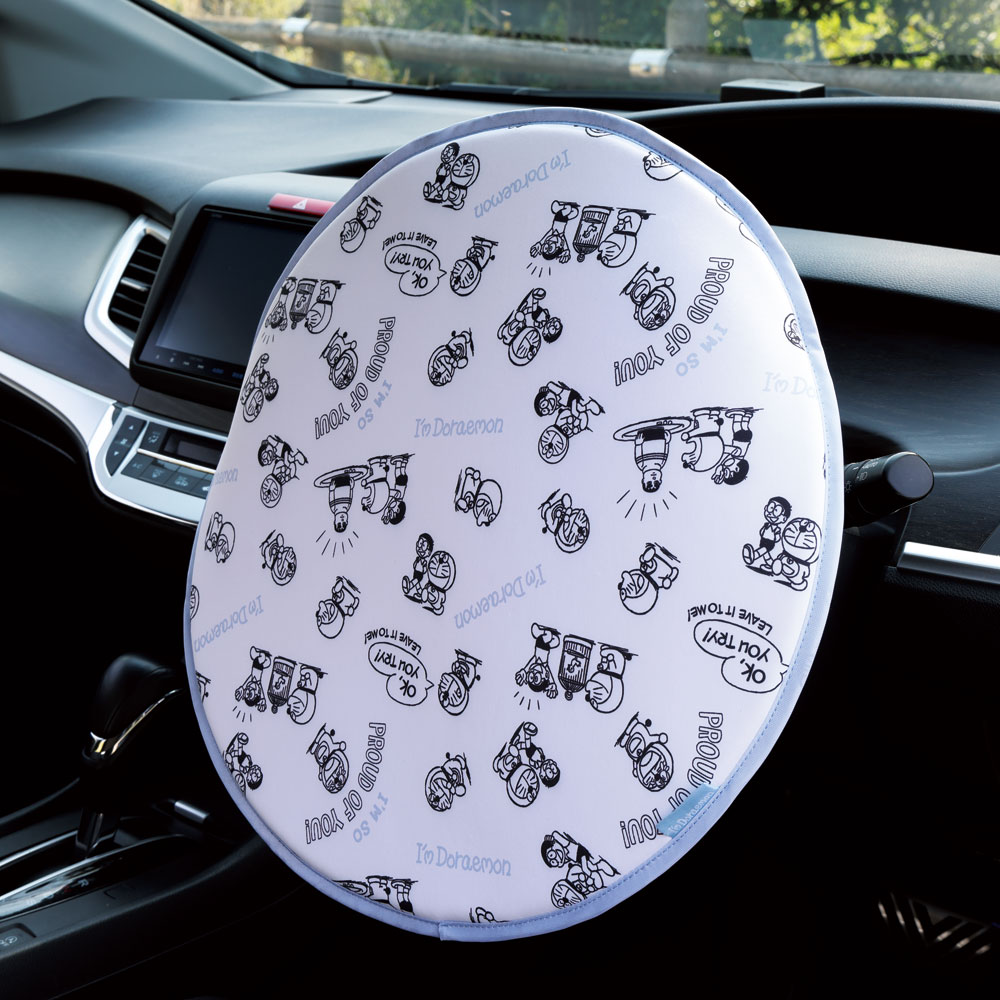 ハンドルカバー 遮熱 ドラえもん カー用品 車 日よけ サンリオ CHDC1 スケーター【対策 クッション 便利 ドライブ グッズ かわいい キャラクター Sanrio Doraemon アイムドラえもん】