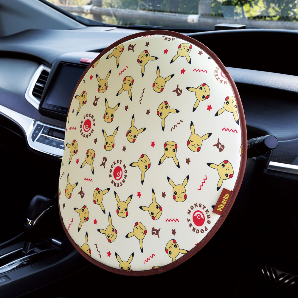 ハンドルカバー 遮熱 ポケモン カー用品 車 日よけ ピカチュウ CHDC1 スケーター【対策 クッション 便利 ドライブ グッズ かわいい キャラクター ポケットモンスター】